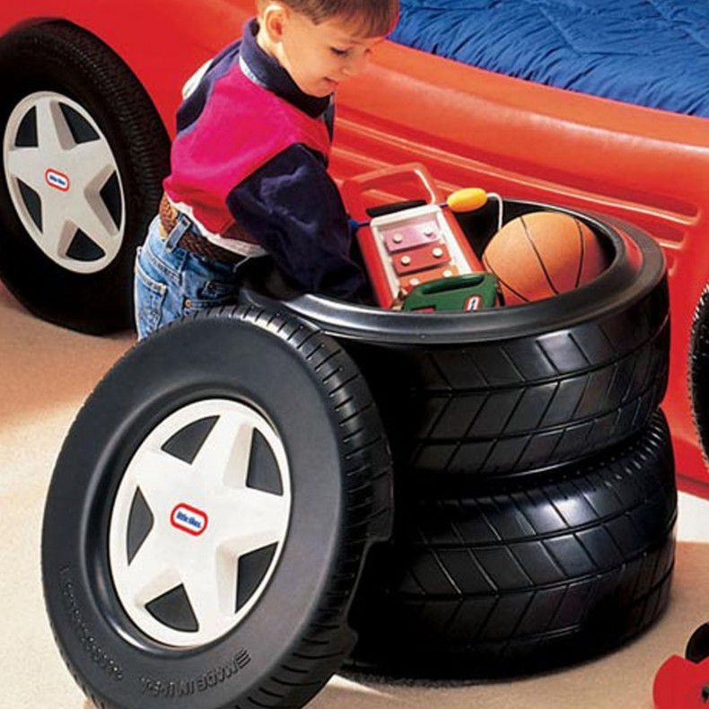 Classic Racing Tire Toy Chest with Fun Racing Theme