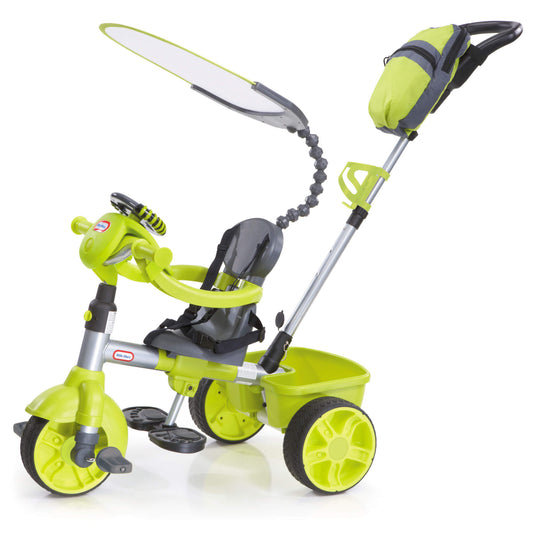 4-in-1 Deluxe Trike with Dash Neon Green - Adjustable Features, and Parent Steering
