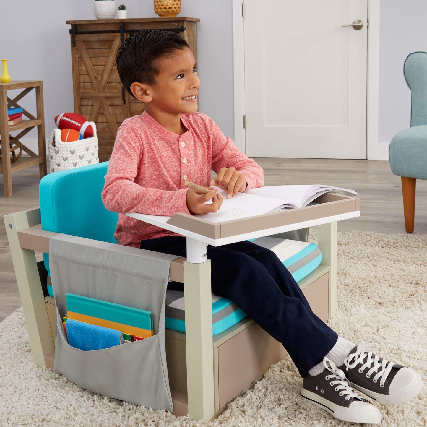2-in-1 Fun & Study Swivel Desk  C Wooden Desk