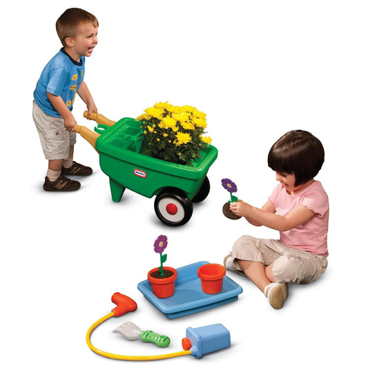 2-in-1 Garden Cart & Wheelbarrow  C Gardening Playset